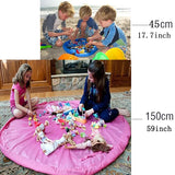 Carvallo leksaksförvaringsmatta för barn | 2-i-1 lekteppe & förvaringsväska | Robust Oxford-material | Ø 150 cm Carvallo