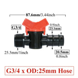 Carvallo FlowTura ConnectPro | Mini-kula ventil med slanganslutning och gänga | För trädgård, PE-slang och droppbevattning Carvallo