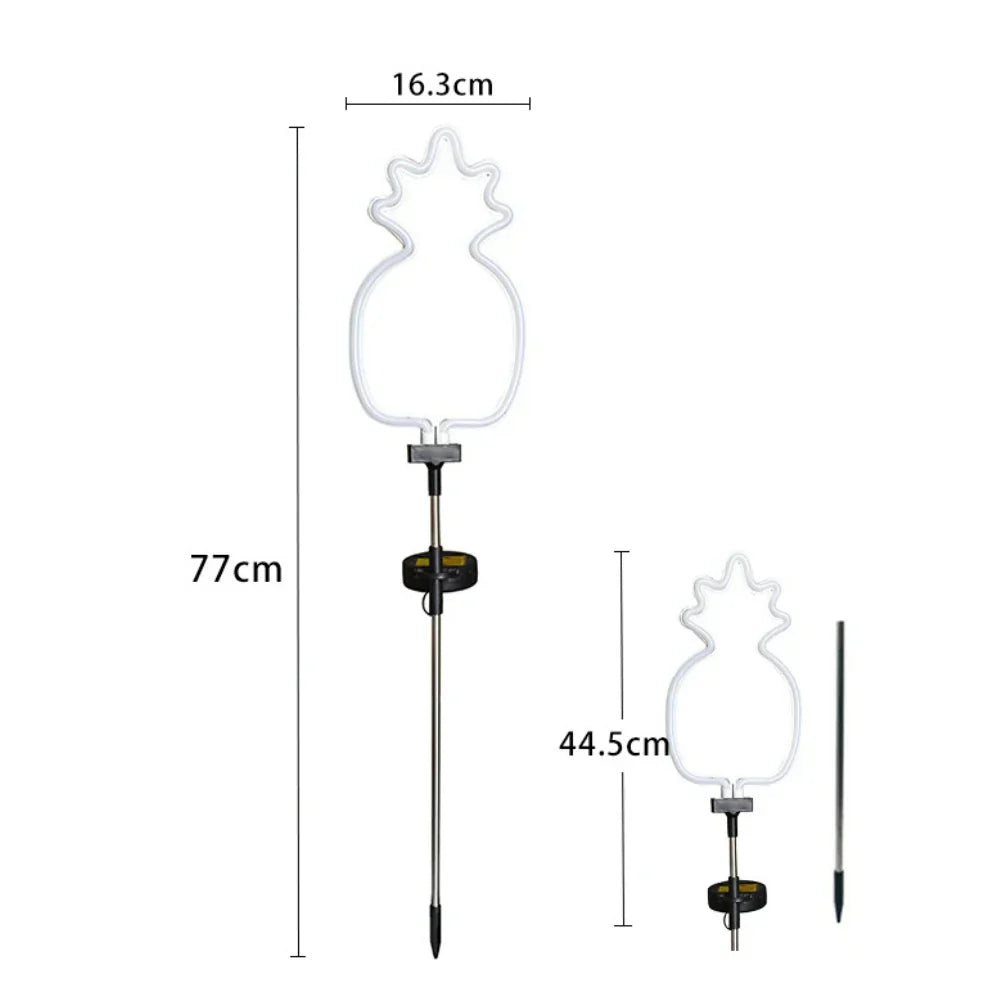 Carvallo NaturDécor Solar-Neon-Trädgårdslampa Kaktus & Flamingo | LED Jordspett IP65 Vattentät Carvallo