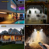 Carvallo Solarhänglampa med fjärrkontroll | 192 LEDs | 1000 Lumen | 5 lägen & 2 rörelsesensorer | För inomhus & utomhus Carvallo