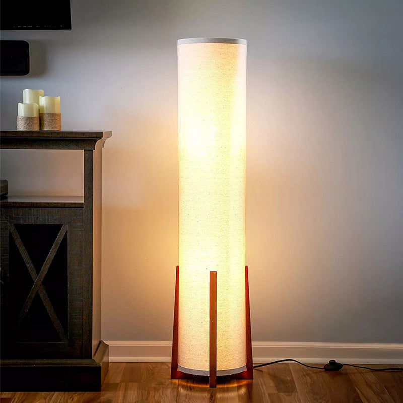 Japanskinspirerad Wabi-Sabi Golvlampa i Papper & Trä – Skulptural Belysning i Naturlig Stil Hemnix