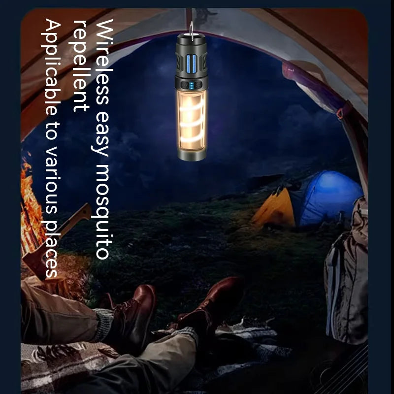 Carvallo Campinglampa InsectoGlow Pro | LED-ljus med myggskydd & stativ | 5 ljuslägen & 3000 mAh batteri | IP44 vattentålig Carvallo