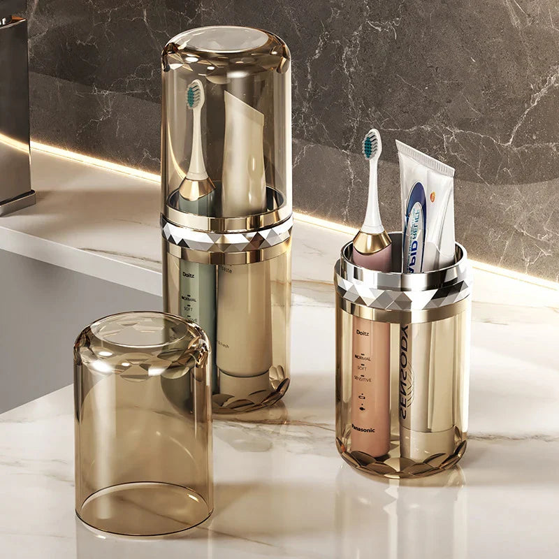 Carvallo Reserach-tandborstskålen med tandborstbox | 2-i-1 förvaringsbehållare för tandborste & munskölj | Ideal för resor Carvallo