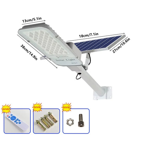 Carvallo Solar Security Light 250W | IP67 Vattentålig | Med Fjärrkontroll | Vägg- & Gatubefästning Carvallo