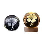 LumiCrystal - 3D LED Nattljus med Stjärnprojektor och Träbas Carvallo