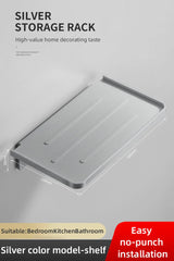 Carvallo DuschLine Duschablage Svart | Vägghylla i ABS-plast | Utan borrning | Med mobilhållare | Modernt bad-organisationstalanger Carvallo