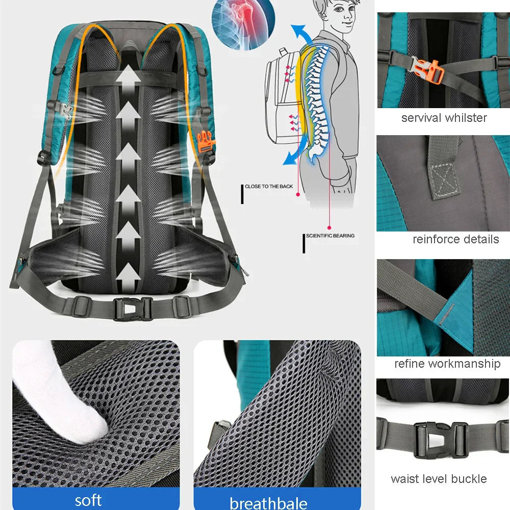 Carvallo 70L Trekkingryggsäck | Vattentålig Campingryggsäck med Regnskydd | Stor Utomhusryggsäck för Vandring, Bergsklättring & Resor  Märkesnamn: Carvallo