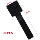 Carvallo Återanvändbara kardborre-bandslingor | Självhäftande & Justerbar | Nylon-kabelhantering för skrivbord & hem Carvallo