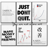 Disciplin & Motivation – Minimalistisk Citatposter på Canvas Hemnix