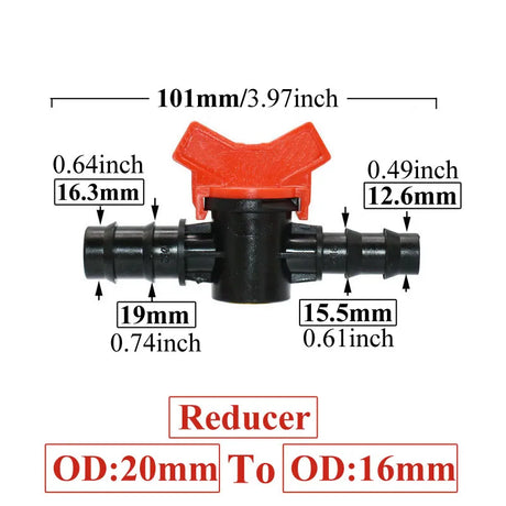 Carvallo FlowTura ConnectPro | Mini-kula ventil med slanganslutning och gänga | För trädgård, PE-slang och droppbevattning Carvallo