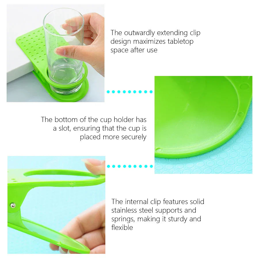 Carvallo borddryckshållare | Praktisk koppklipp för skrivbord och kontor | Platsbesparande hållare för muggar, burkar och flaskor Carvallo