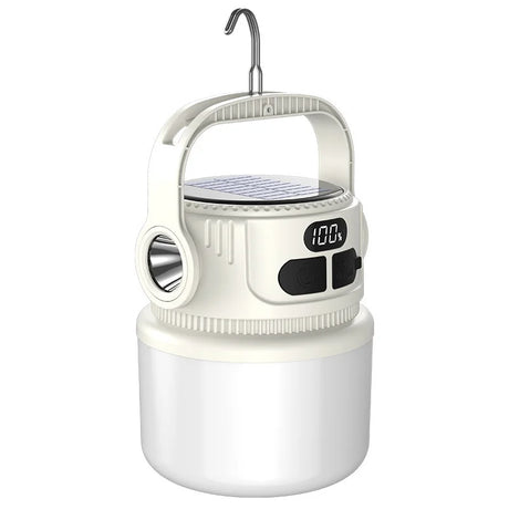 Carvallo Solar LED Campinglampa | Återuppladdningsbar & Vattentät | 6 Ljuslägen | För Utomhus, Nödsituationer & Resor Carvallo