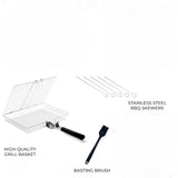 Carvallo | Bärbart grillgaller med handtag | Ideal för fisk, grönsaker & räkor | Rostfritt stål Carvallo