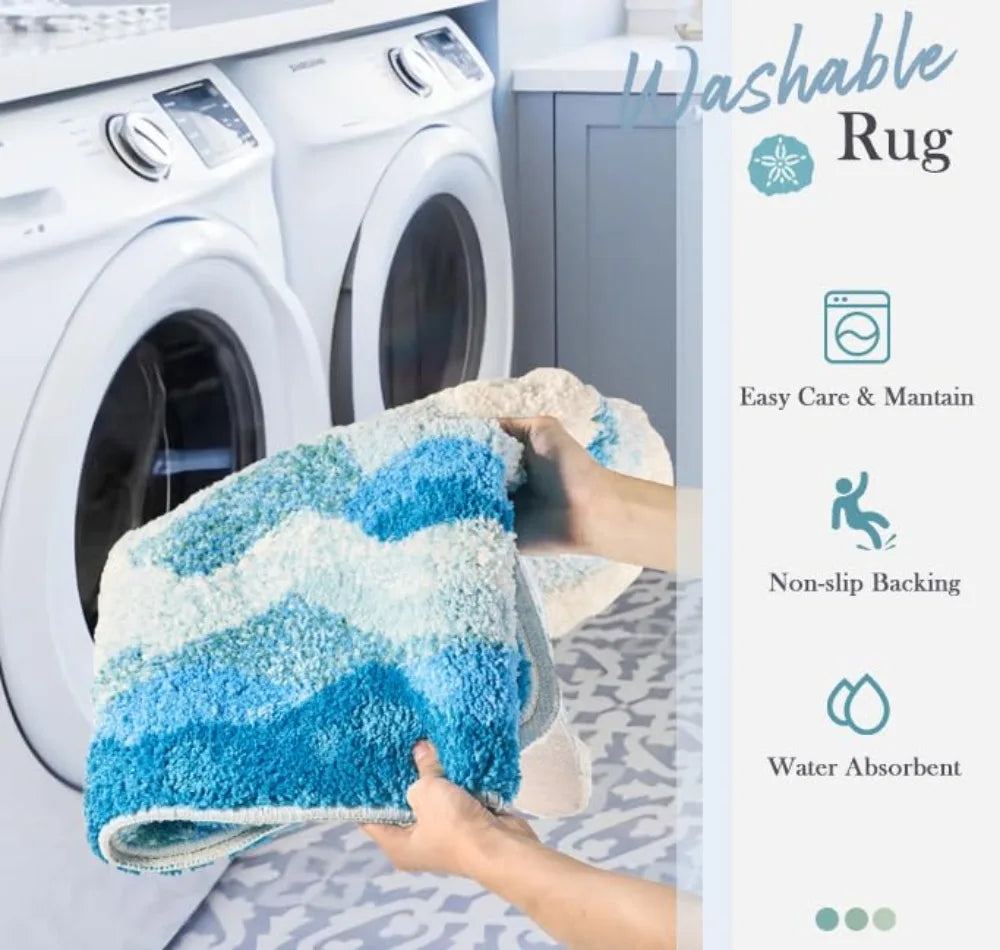 Aesthetic Wave Tufted Rug – Havsinspirerad Mjuk & Halkfri Matta Carvallo