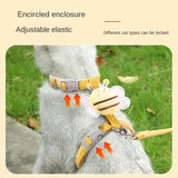 Carvallo | Justerbart sele-set med koppel & halsband | Dubbellagsdesign i tecknad bi-stil | För katter & små hundar Carvallo