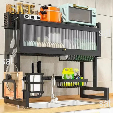 Royallure Justerbar Rostfritt Stål Diskstativ Skåp Organisatör för Kök Diskho Carvallo