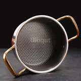 Royallure 30 cm Rostfritt Stål Stekpanna med Lock Honungskomb Wok för Alla Spisar Carvallo