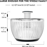 Carvallo Salladsdusch 6 Liter | Enhandshantering & Halkfri Ställning | Torkare & Mixer för Sallad, Örter & Bär | BPA-fri & Stort Volym Carvallo