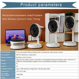 Royallure Bärbar Fällbar Fläkt 6000mAh Uppladdningsbar Tyst Golv- och Utomhusbruk Carvallo