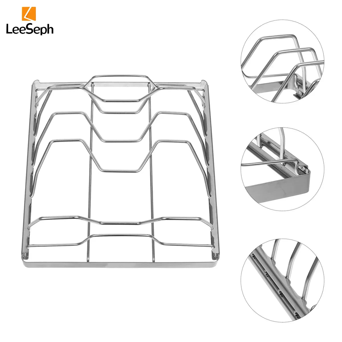 Carvallo Pro rostfria ribbhållare | Non-stick & hållbar | För BBQ, grill och ugn | Perfekt för saftiga revben Carvallo