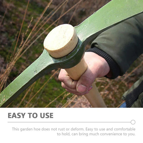 Carvallo Trädgårdshacka av stål | Hålsmidda & handhållen | Robust verktyg med trähandtag | 35×23×5,2 cm Carvallo