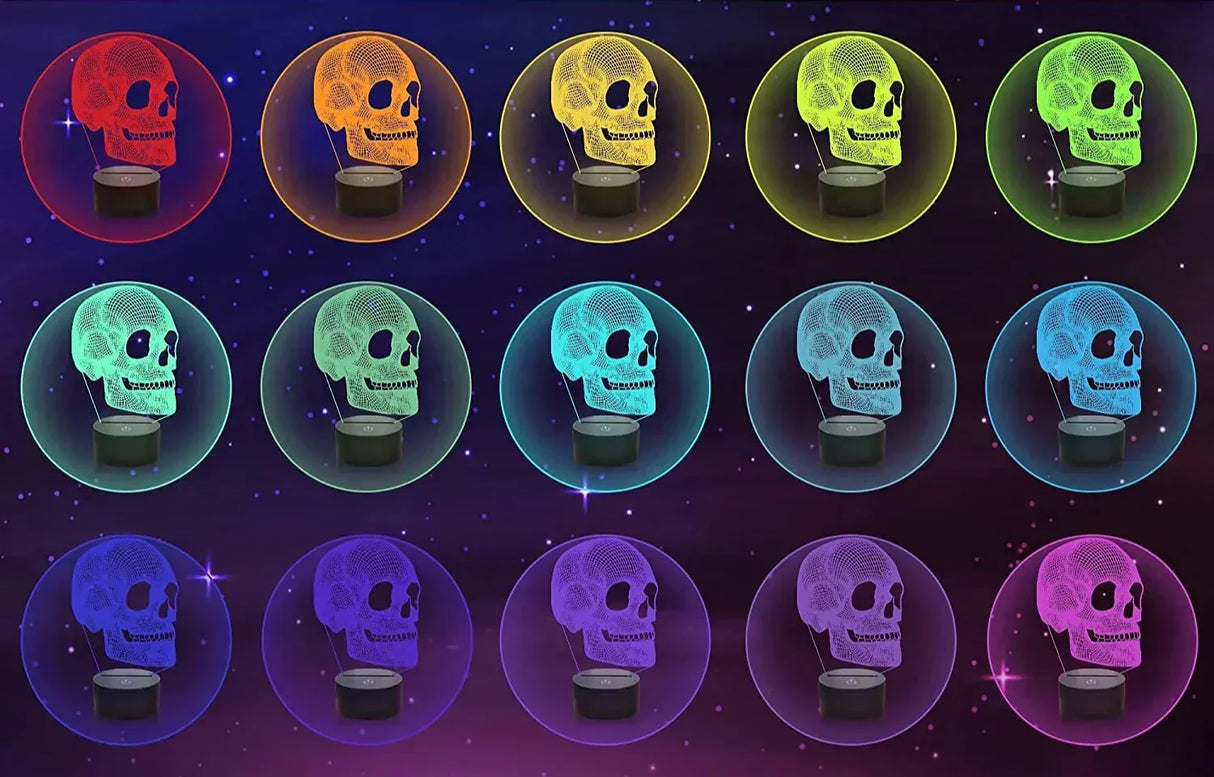 GlowSkull - 3D LED Nattlampa för Barn med Färgändring och Fjärrkontroll Carvallo