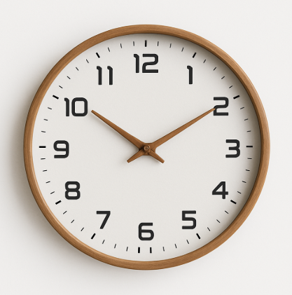 Silent Wooden Wall Clock | 10" or 12" | No-Tick Quartz Movement | Minimalist Nordisk Design Carvallo