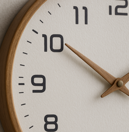 Silent Wooden Wall Clock | 10" or 12" | No-Tick Quartz Movement | Minimalist Nordisk Design Carvallo