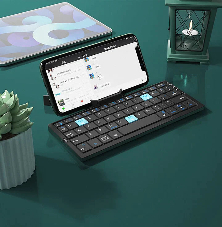 Ergonomiskt Trådlöst Tangentbord för Smartphone och Surfplatta, Kompakt Design