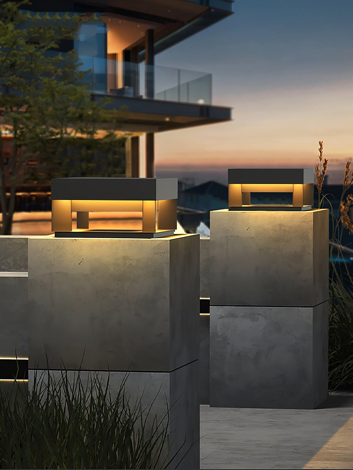 Matt svart ram sol utomhus postlampa Carvallo