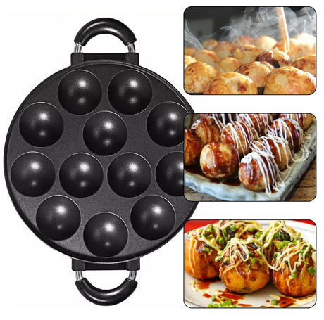 Non-stick Takoyaki-panna – Gjuten aluminiumkulform för japanska snacks och cake pops MILA Sverige