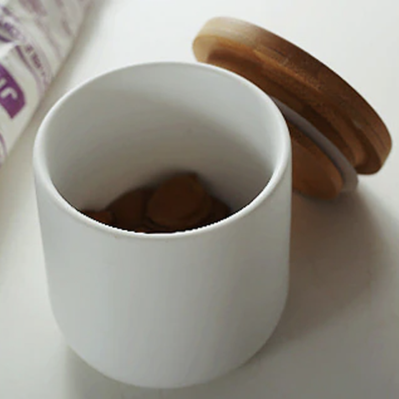 Modern keramikförvaringsburk med trälock – Svart eller Vit Carvallo