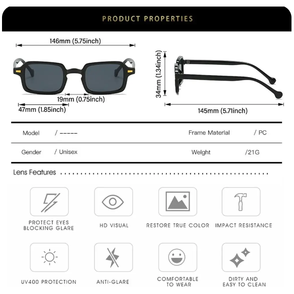 Stiliga Fyrkantiga Skyddsglasögon för Kvinnor 2024 Mode Trend Carvallo