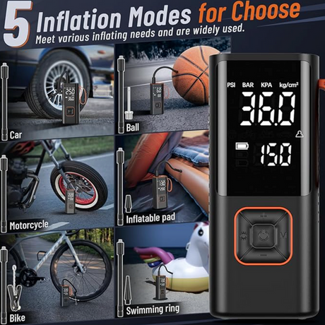 Trådlös Bärbar Luftkompressor för Bil, Motorcykel, Cykel & Boll Carvallo
