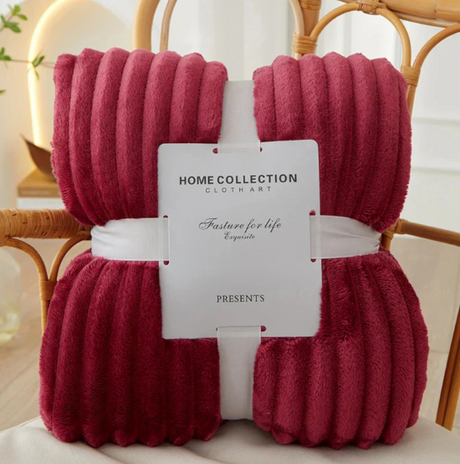 Bredrandig Flanell-Fleece-pläd Carvallo