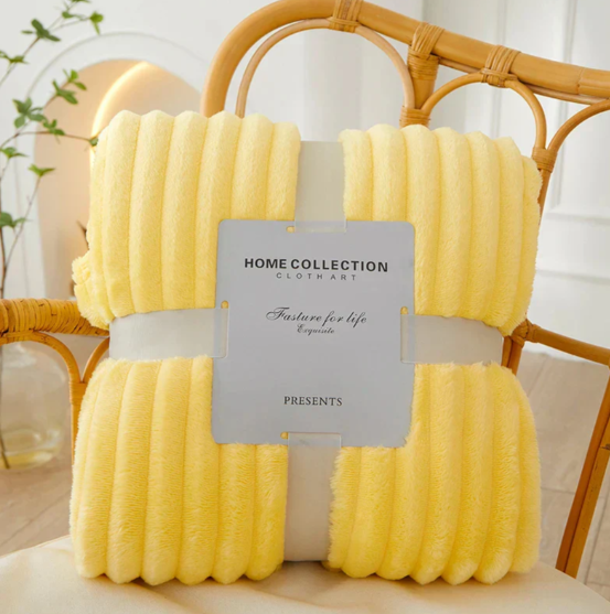 Bredrandig Flanell-Fleece-pläd Carvallo