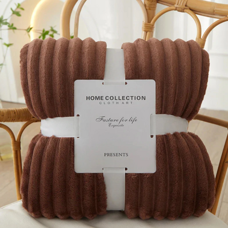 Bredrandig Flanell-Fleece-pläd Carvallo