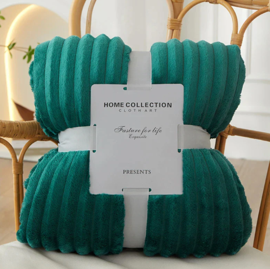 Bredrandig Flanell-Fleece-pläd Carvallo