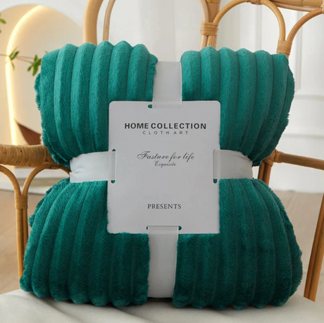 Bredrandig Flanell-Fleece-pläd Carvallo