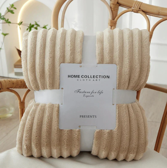 Bredrandig Flanell-Fleece-pläd Carvallo