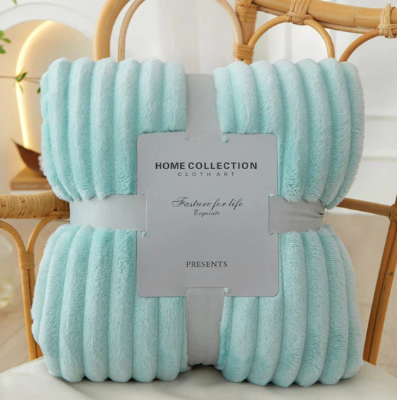 Bredrandig Flanell-Fleece-pläd Carvallo