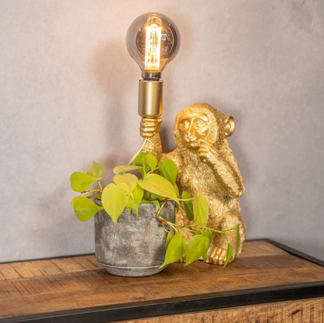 Elegant Guld Apa Blomkruka Lampa Carvallo