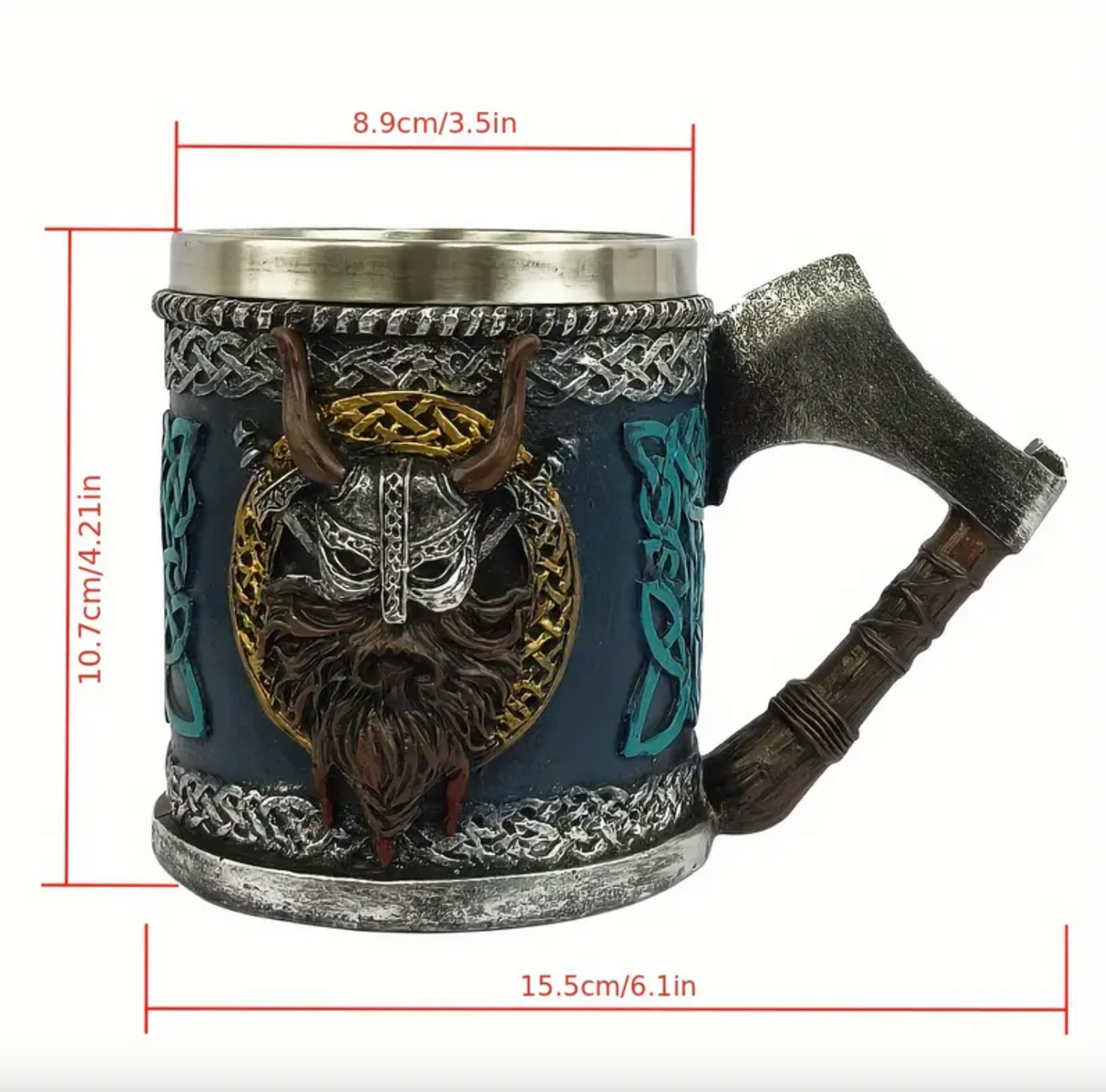 Nordisk krigare keramisk mugg — Robust vikingastil MILA Sverige