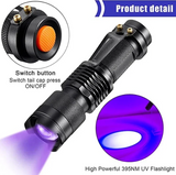 UV-LED-ficklampa – Ultraviolet belysning för fläckdetektering och husdjursurin-detektering Carvallo