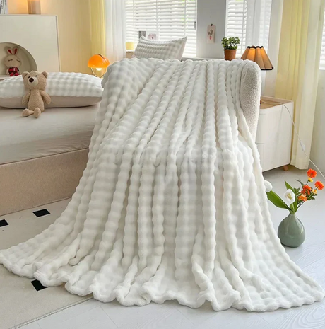 Lyxig fleecefilt med bubbelstruktur Carvallo