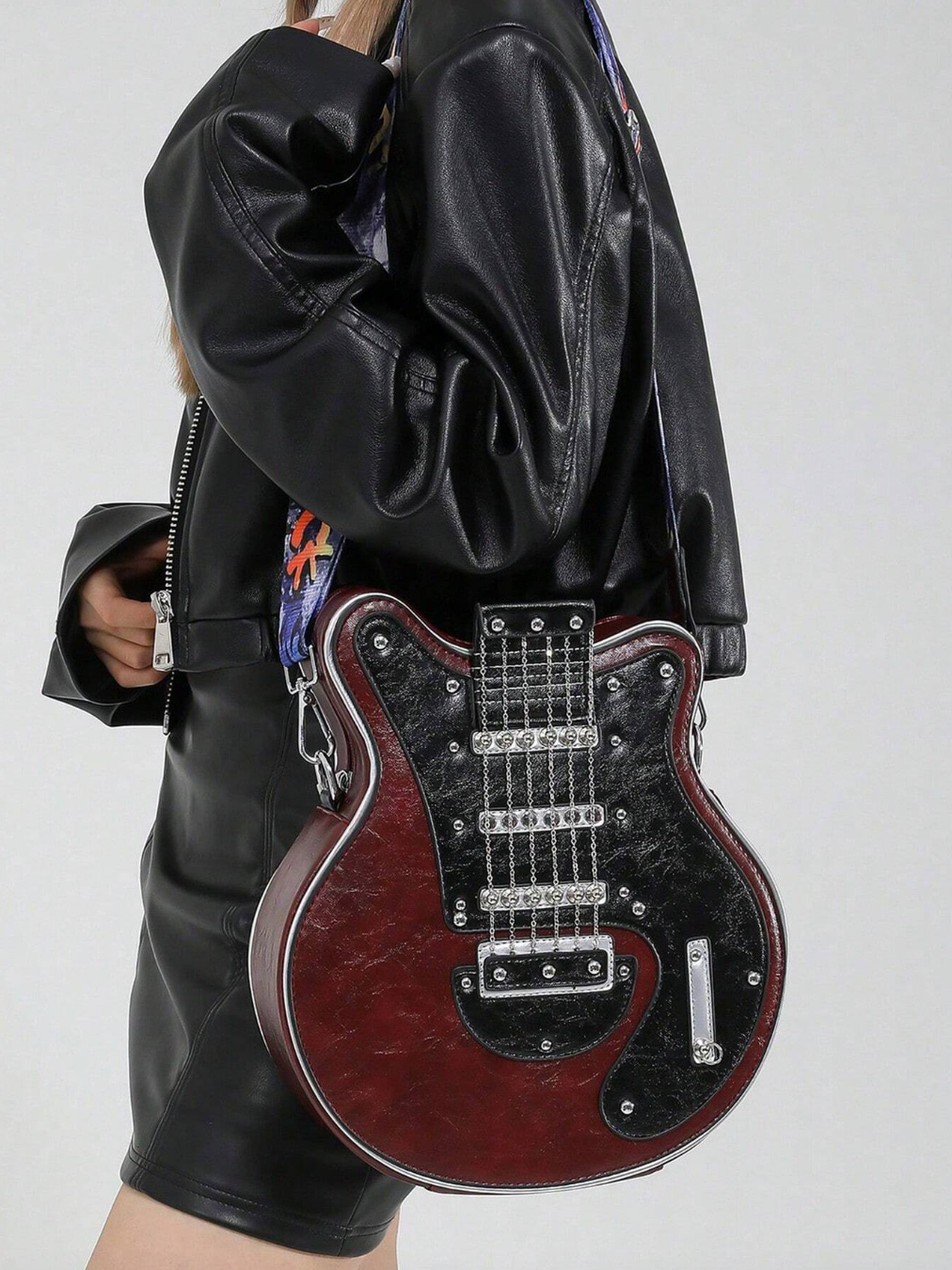 Rockstar - Vintage Retro Gitarr Crossbody Väska MILA Sverige