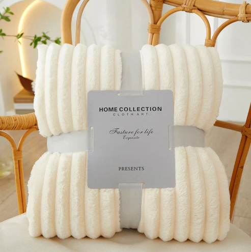 Bredrandig Flanell-Fleece-pläd Carvallo