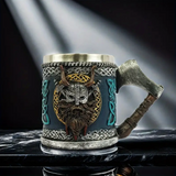 Nordisk krigare keramisk mugg — Robust vikingastil MILA Sverige
