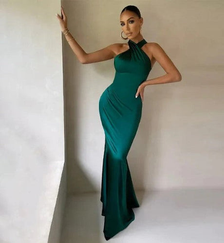 Dam Maxiklänning Satin Elegant Stil Bellasverige