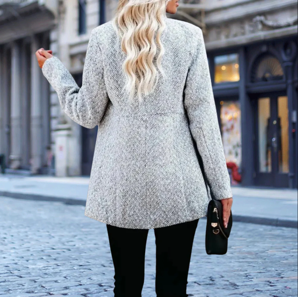 Dam Blazer Elegant Mångsidig Stil Polyester Viskos-[, ]-Hemnix-Hemnix